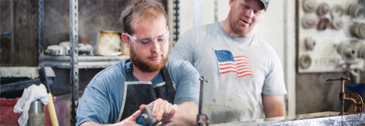 Employee working in a workshop