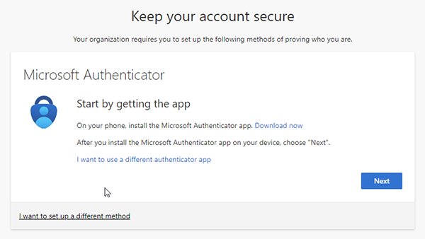 Network Hub MS authenticator